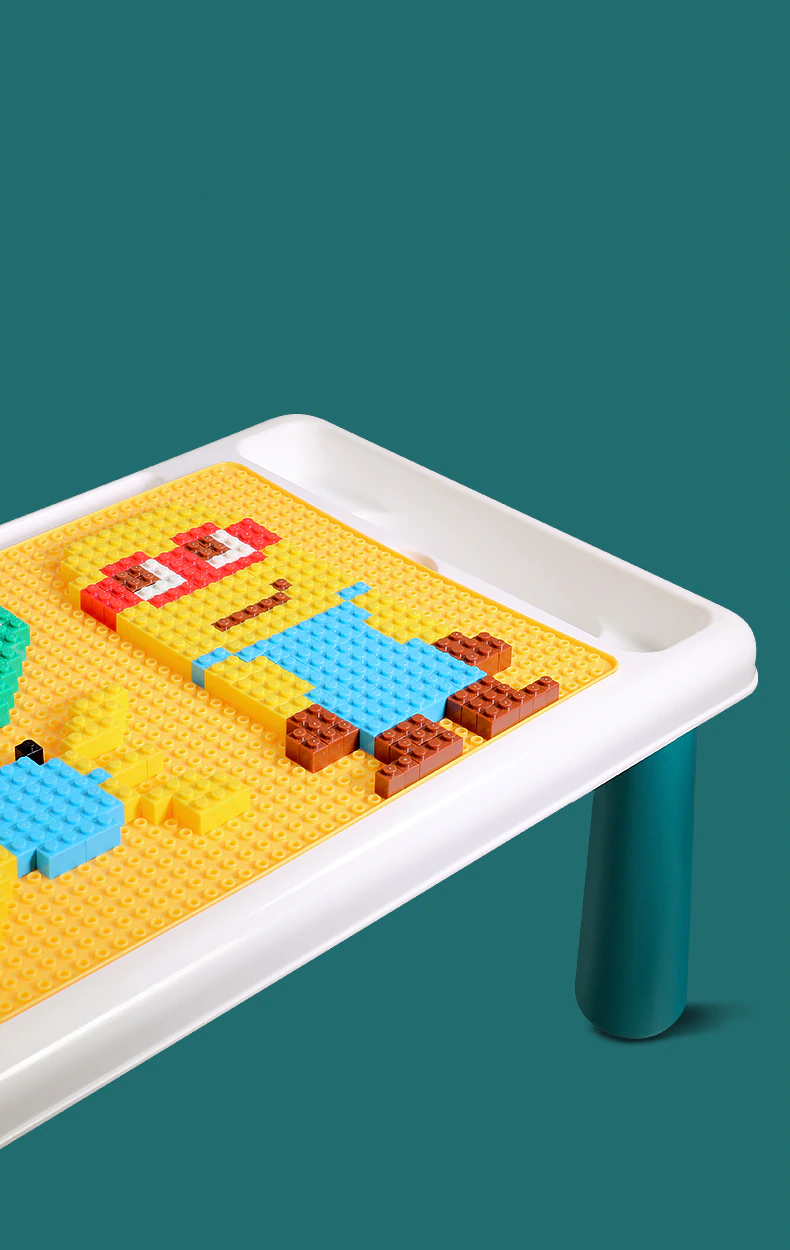 Kids Activity Table With 300PCS Small Building Blocks Oh La Chic