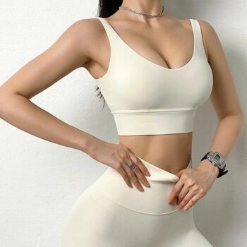 NORMOV Patchwork Yoga Suit Mesh Sexy Sports Bra Trousers Two Piece