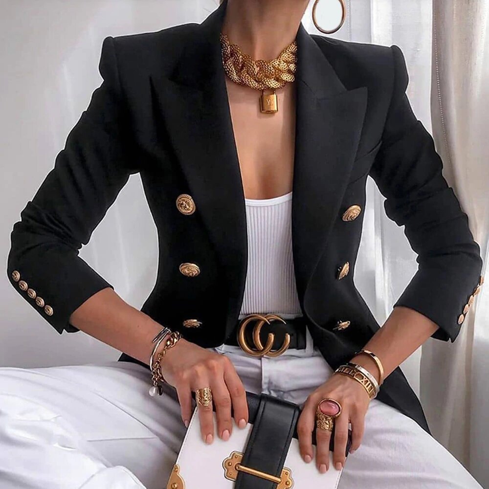 blazer trendy look chic with buttons